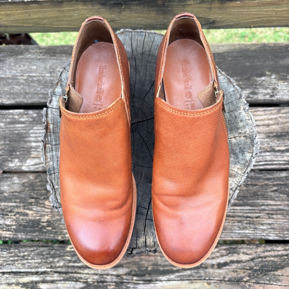 Timberland Sutherlin Bay Brown Leather Shooties with Side Zip 8 - Picture 3 of 9